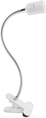SCNNC E27 Lampenfassung mit Clip, 360° Verstellbarer Schwanenhals, E27 klemmleuchte Langes Kabel mit Schalter mit Stecker, für Tiere, Tischlampe, Wachsende Pflanze, Weiß (ohne Glühbirne)