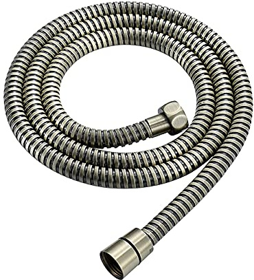 ENKI H10 Traditional 11mm Shower Hose, Antique Brass, Anti-Kink | Easy Install, Fittings Included, Stainless Steel, 1-Year Guarantee, Universal 1/2 Inch Fit, Leakproof, Replacement Hose