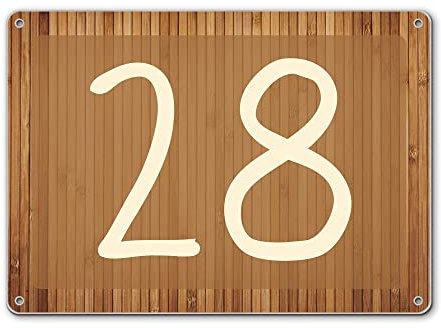 banjado® Hausnummernschild personalisierbar Motiv Bambusholz - Hausschild personalisiert Draußen mit Straßennamen möglich - Hausnummernschild Edelstahl versch. Motive - inkl. Montagematerial