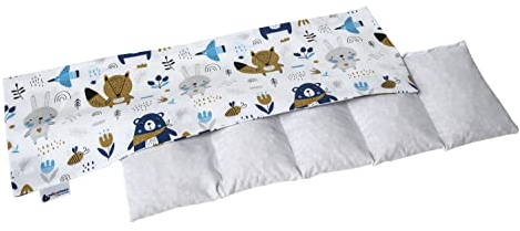 Medi Partners Kirschkernkissen Mikrowelle 60x20cm Körnerkissen groß Wärmekissen 800g 100% Baumwolle 5 kammern abnehmbarer Bezug - Kirschkernkissen nacken schulter Kältetherapie (Boho Animals)