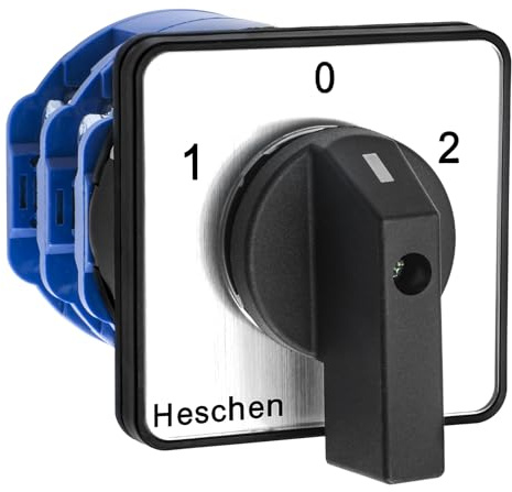 Heschen Universell roterande kamväljare växelomkopplare, SZW26-125/D202.2, 660V 125A, ON-OFF-ON 3 positioner, 2 fas, 8 terminaler, CE