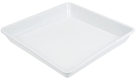 M METERXITY 4 Paquet Jardinière Soucoupes - Plastique Carré Pot Fleurs Gouttes Plateaux Appliquer à Extérieur/Jardin (7 Pouce, Blanc)