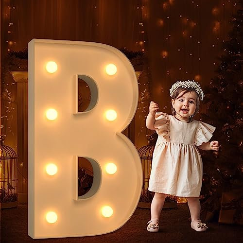 Tongjoy 3FT Marquee Light Up Letters, Large Marquee Letters, DIY Giant Letters for Baby Shower Birthday Party Backdrop Decorations, Light Up Letters for Wedding Decor, Kids' Mosaic Kits Letter B