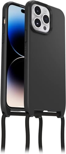 OtterBox React Necklace Case med MagSafe för iPhone 14 Pro Max, ultratunnt, skyddande skal med justerbart och avtagtart halsband, testad till militärstandard, Svart