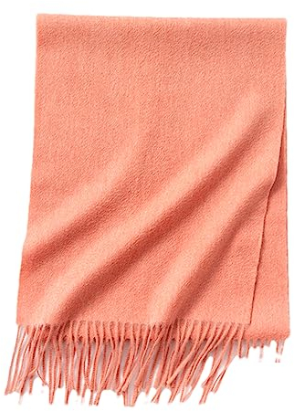 DBFBDTU Damen-Winter-Langkaschmir-Schal, Echter Kaschmir-Schal, Warm, Dick, Weich, Einfarbig, Damen-Wrap Pale pink 200-35