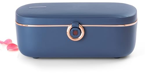 Bella Epoca: Scaldavivande Elettrico Portatile - un Porta pranzo riscaldabile Elegante. Lunch box elettrico a doppio Scomparto e Contenitore termico in Acciaio inox (1L / 45W), Portavivande Elettrico.