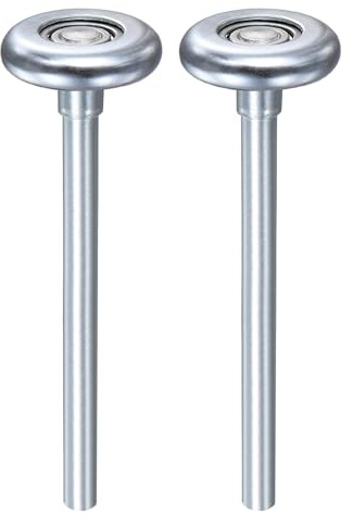 sourcing map 2pcs 1.8 Steel Garage Door Rollers for 2 Garage Track, 7 Long Stem Roller Wheels, Precision Bearing 10 Balls, Silver Tone