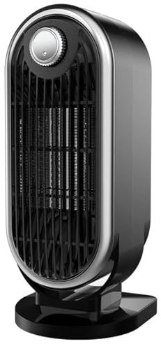 PTC Fan Heater, Ceramic Space Heater 1200W Portable Lower Energy Fan Heater, Portable Heater with Overheat and Tip-Over Protection, Quiet Space Heater for Indoor Bedroom Living Room (Black)