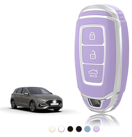 TOOMUME Schlüsselhülle TPU, Autoschlüssel Hülle Passt für Hyundai i10 i20 i30 i20N i30N Santa Fe IG Grandeur Kona Elantra Tucson Accent Solaris, Schlüsselcover Schutz Schlüsselgehäuse - Smart Key
