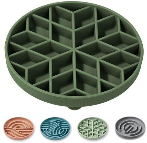 OHMO Gamelle Anti glouton Chat (60g Capacité, Diamant), Mangeoire Lente pour Chien, en Silicone Alimentaire, Fond antidérapant et Ventouse