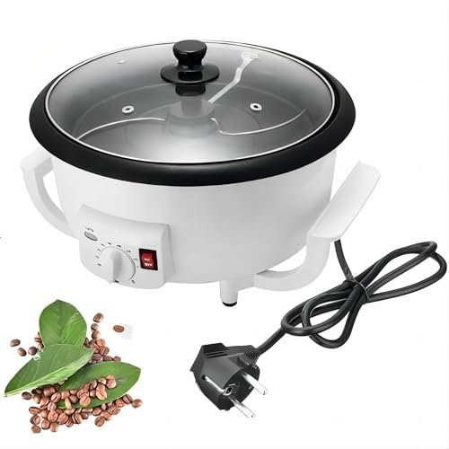 Electric Coffee Roaster Machine, Non-Stick Coffee Bean Roasting Machine, 0-240℃ Temperature Adjust&Timer, Visible transparent cover, for Peanut Nuts Coffee Roast