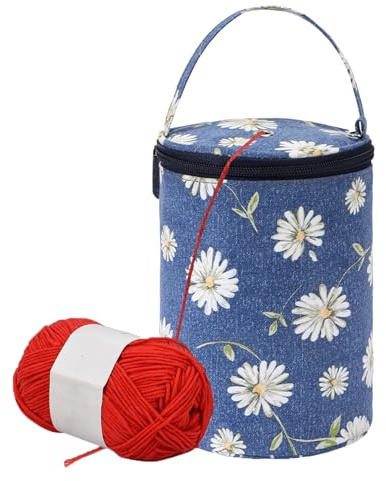 Piccolo Mini Borsa per Lavori a Maglia, portatile borsa uncinetto donna con maniglia borsa lavorata uncinetto Daisy Borsa per Maglieria Filati per accessori di maglieria Regali di maglieria per donne