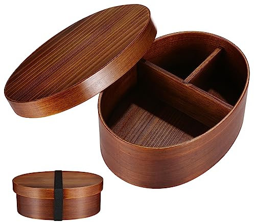 OKUMEYR Caja De Almuerzo De Madera Estilo Japonés Retro y Portátil Para Sushi y Comidas Nutritivas Materiales De Alimenticio Diseño Detallado y Compacto Para Llevar