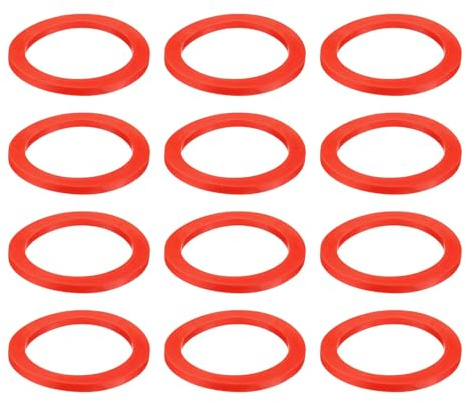 QUARKZMAN 12 Pcs Arandela Plana de Silicona Sólida DN80 3-5/8 OD x 3 ID x 1/4 Espesor Arandelas Grandes Juntas de Sellado de Anillo O, Espaciador Plano de Silicona Industrial, Rojo