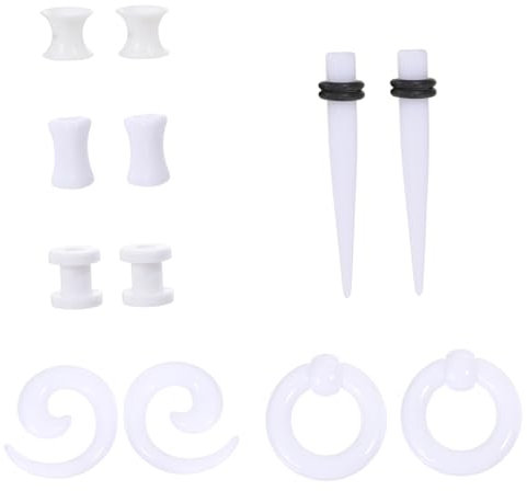 Holibanna 1 amplificatore auricolare acrilico light orechini cugfie allungamento dell'orecchio kit orecchini puntura del padiglione auricolare strumenti di dell'orecchio bianca
