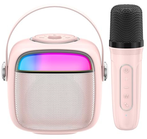 Karaoké Portable Bluetooth avec Microphone sans Fil pour Enfants et Adultes - Lecteur Karaoké Rechargeable avec Lumières LED, Effets Vocaux, Idéal pour Fêtes, Voyages et Cadeaux