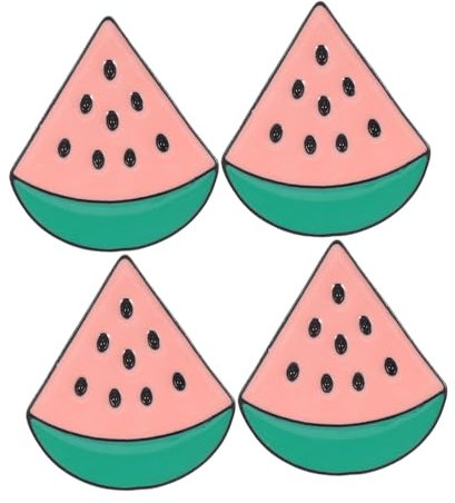 HEALSOPTHY 4stücke Teiliges Wassermelonen Brosche Für Frauen Niedliche Früchte Anstecknadel Für Kleidung Und Taschen Sommer-accessoires Für Partys Und Freizeit