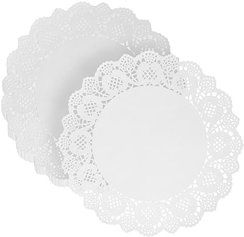 ELAYARD Spitzendeckchen Aus Papier Rund 12,5 Zoll 100 Stück Ölbeständig Antihaftbeschichtet Für Kuchen Cupcakes Tischdekoration Geburtstag Hochzeit