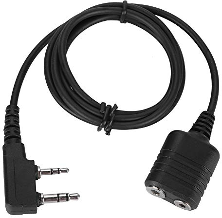 TICFOX Cavo di prolunga per cuffie, 2 poli, spina K Walkie Talkie, cavo per microfono a mano, per Kenwood e Baofeng