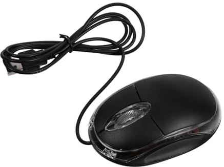 HOMSFOU Ratón Óptico para PC Cable USB de Alta Precisión, Rueda de Desplazamiento Ultra Precisa, Diseño Profesional en Abs para Laptop y Escritorio