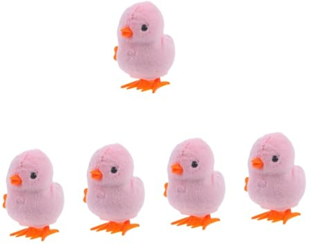 HANABASS 15 Pièces de Poulet Sauteur à Ressort à remonter Poussin d'horlogerie à remonter sur thème des Animaux Poussin pour Animaux Peluche Rose