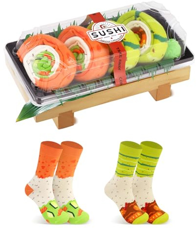 AGRIMONY Calcetines Forma Sushi Divertidos - Personalizados Originales Dibujos Estampados Graciosos Frikis Colores Arte Sushi - Regalos Originales Cumpleanos para Adolescentes