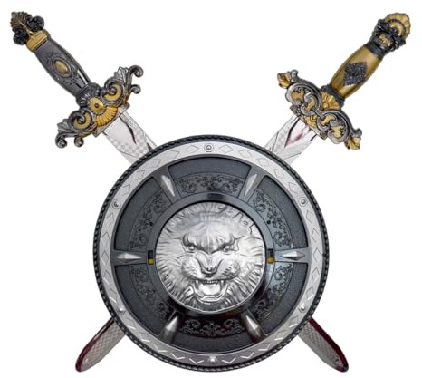 Ritter Set Schwert mit Schild für Erwachsene – Wikinger, Römer & Gladiator Kostüm Zubehör – Schwert & Schild für Karneval, Fasching, Halloween & Mottoparty – Verschiedene Modelle