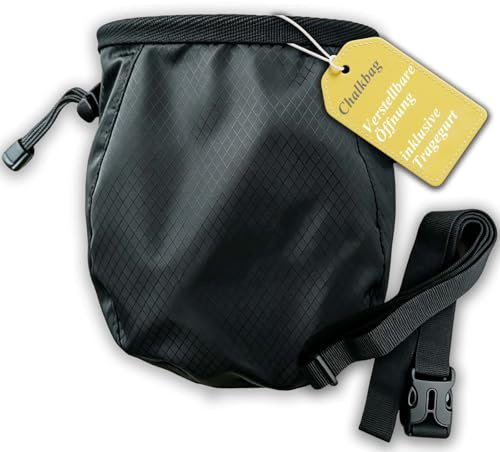 Borsa per gesso, 16,5 x 12,7 x 6,8 cm, accuratamente progettata per gli amanti dell'arrampicata, gli appassionati di arrampicata (nero)