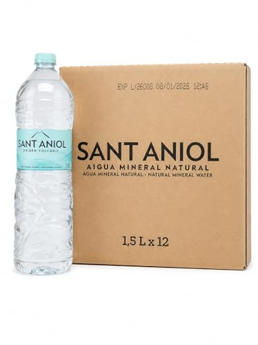SANT ANIOL Agua Mineral Natural sin Gas, Líquido, Pack de 12 Botellas PET, 1,5 L