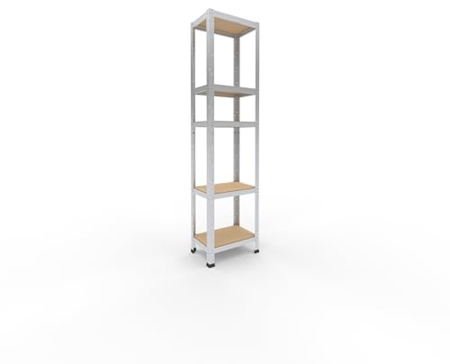 shelfplaza Home 180x45x30cm Schwerlastregal verzinkt mit 5 Böden x 175kg | Kellerregal · Lagerregal · Metallregal · Regale für Kellerraum · Steckregal · Abstellraum Regal