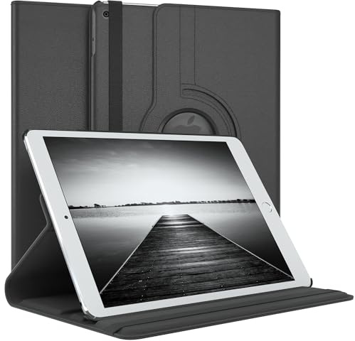 EAZY CASE - Tablet Hülle für iPad 5 / iPad 6 (2017/2018) Schutzhülle 9.7 Zoll Smart Cover Tablet Case Rotationcase zum Aufstellen Klapphülle 360° drehbar mit Standfunktion Tasche Kunstleder Schwarz