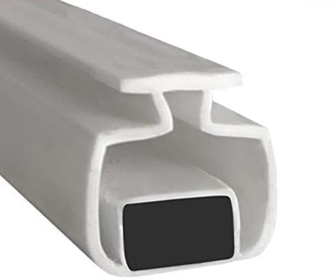 Magnetic Shower Seals for Channels | Sold in Pairs | Soft Flexible Folding White Rubber T with Magnet | Fits Into 8mm Channel | 2 Metres Long | MAG006