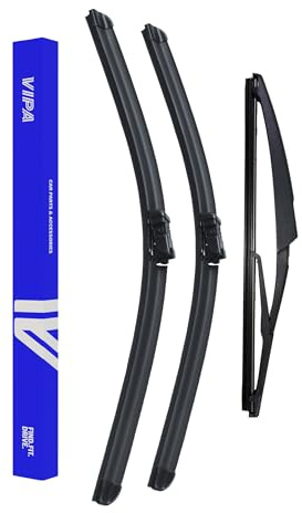 Vipa Car Parts Premium Wiper Blade Set | fits: FIAT 500L Hatchback (Sep 2012 to Sep 2021) | All-Weather Performance | Durable, Streak-Free Windshield Wipers | Easy Installation