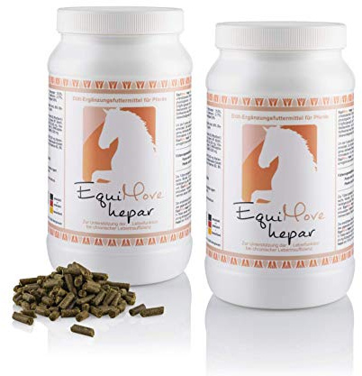 Doppelpack EquiMove Hepar (2 x 1,5 kg Pellets) - Diät-Ergänzungsfuttermittel für Pferde, bei Leberproblemen und zur Entgiftung, tierärtzliche Qualität aus Deutschland