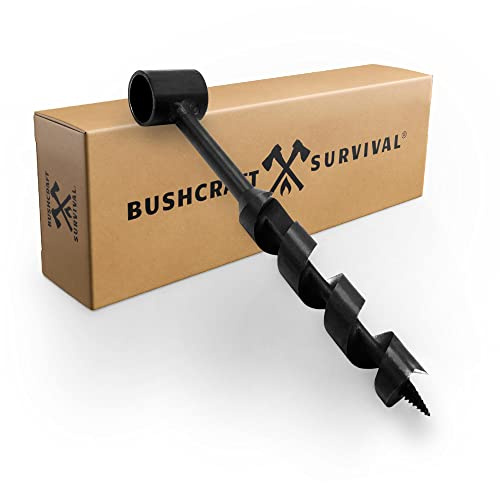 Bushcraft Survival Tarière à œil écossais de 2,5 cm | Tarière manuelle rustique – Foret à bois manuel en acier robuste | Outils Bushcraft pour équipement de survie et camping
