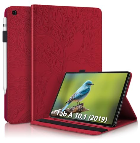 AsWant Hülle für Samsung Galaxy Tab A 10.1 2019 T510 T515 UltraDünn, Rot