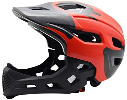 2-in-1 Fahrradhelm Für Kinder, Jungen Und Erwachsene, Fahrradhelm Integralhelm Fahrrad Downhillhelm Kinderhelm MTB, , Dirtbike, Skateboard Mit Abnehmbarer Kinnschutz, Belütungsöffnungen Stoßfest