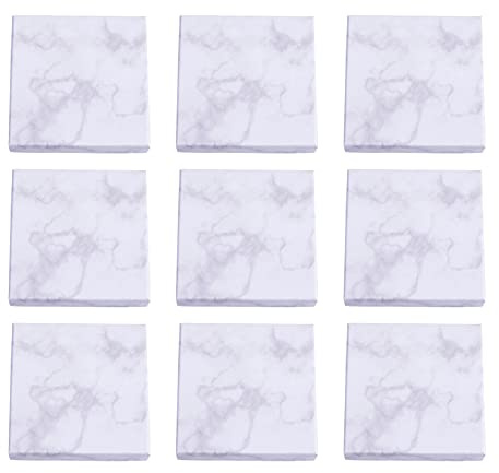 PandaHall Schmuckschatullen aus Karton, weiß, Marmor-Effekt, quadratisch, 9,1 x 9,1 x 2,9 cm, 18 Stück