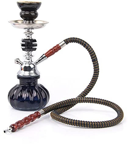chicha Arabe 1 Tuyau Narguilé Ensemble de Kit Combiné, Ensemble Shisha, Bol a Narguilé Ensemble de Fumer pour La Famille Bar Club Fête Extérieur Café (Color : Black)