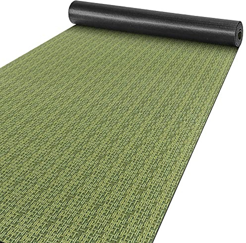 ANRO Läufer Teppich-Läufer Flur Küchenläufer rutschfest waschbar Teppichläufer Küchenteppich anpassbar Itaca Grün 140x67cm bis 5m Länge