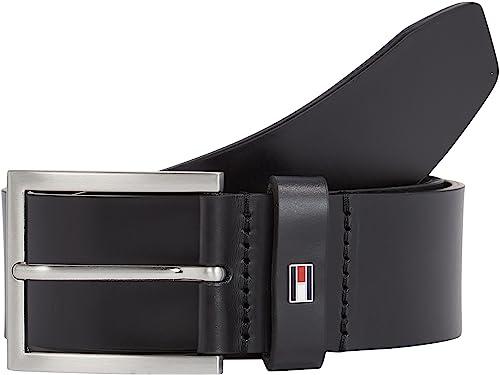 Tommy Hilfiger Uomo Cintura Hampton 4.0 Cintura in Pelle, Nero (Black), 100 cm