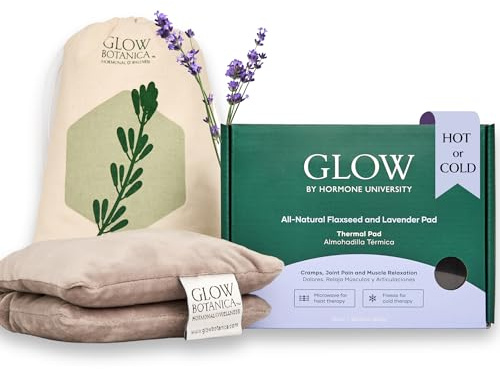 Heating Pad with Flaxseed & Lavender for Hot & Cold Therapy, Microwavable Heat Pad for Back, Neck, Shoulder, Knee, Leg & Menstrual Cramp Relief, Washable & Reusable w/Relaxing Aromatherapy