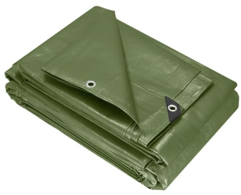 Springos - Bâche de protection en tissu imperméable - 6 x 9 m - PE 120 g/m² - Pour bois de cheminée, meubles de jardin, bâche de construction