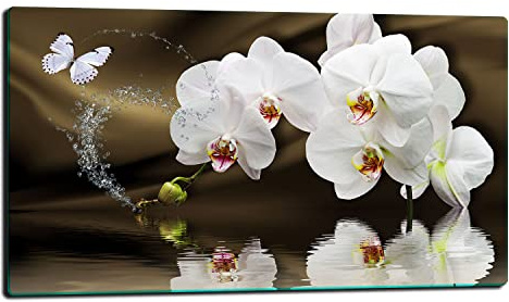 TMK ArtDeko Herdabdeckplatte 1 Teilig 80x52 cm - Spritzschutz Herdabdeckung – Herdschutz aus Sicherheitsglas – Robust, Hygienisch & Rutschfest– Schutz für Induktion, Ceran, Gas & Elektro