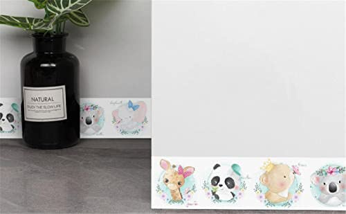 Guest Ruyunlai Borde de papel pintado autoadhesivo animales de dibujos animados 12cm X 600cm