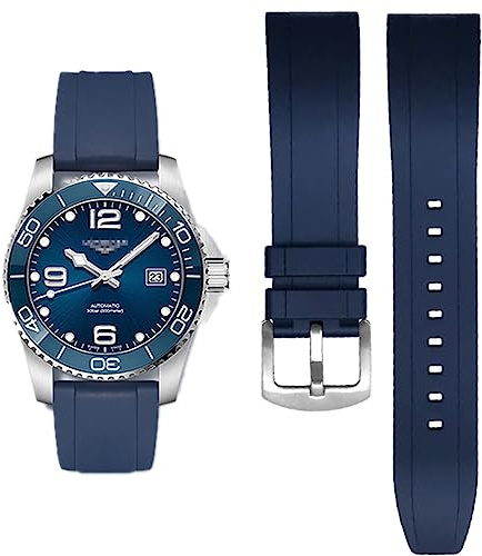 AIYIRUO FKM Gummi Uhrenarmbänder Kautschuk Fluorkautschuk armband 19mm 20mm 21mm 22mm Weich und langlebig Schnellverschluss Uhrenarmbänder Ersatzarmband Kompatibel mit Omega,
