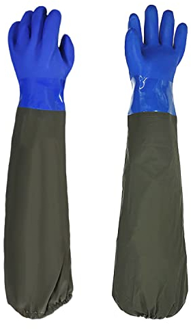 Guantes de limpieza para estanques, una sección larga de guantes de trabajo de seguridad, impermeables, 74 cm
