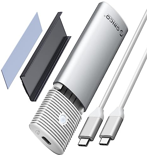 ORICO Boîtier SSD M.2 NVMe 10Gbps USB Adaptateur Externe USB3.2/ USB3.1 Gen2 USB-C Boîtier Disque Dur pour M.2 PCIe NVME M-Key 2230/2242/2260/2280 SSD, Lecteur M2 avec UASP-PWM2G2-WH