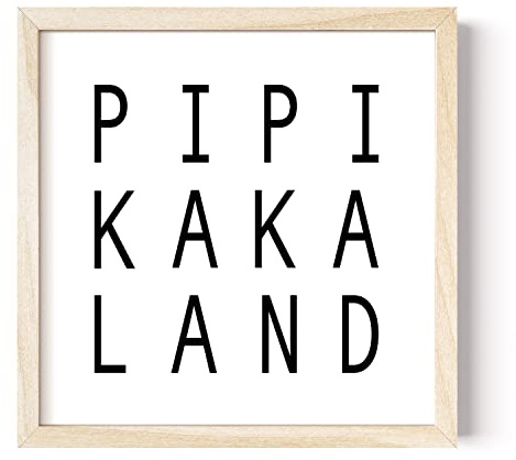 DEL MÀ Unique & Personal Pipi Kaka Land Bild Badezimmer Baddeko Lustiges Poster für Gäste WC Deko Wandbild Toilette Quadratisch Einzugsgeschenk Haus (Ohne Rahmen)