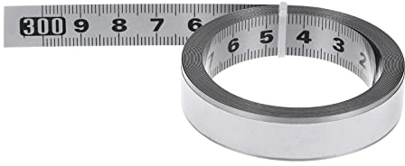 sourcing map Self-Adhesive Measuring Tape 300cm Metric Tape Measure Stainless Steel Waterproof Right to Left Metal Sticky Ruler Steel Workbench Ruler